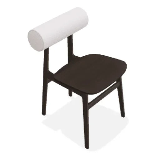 Scaun Totem din stejar cu tapiterie spatar din tesatura Alpaca - Norr11 - PARIS14A.RO