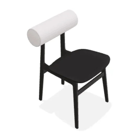 Scaun Totem din stejar cu tapiterie spatar din tesatura Alpaca - Norr11 - PARIS14A.RO