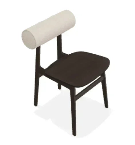 Scaun Totem din stejar cu tapiterie spatar din tesatura Fame - Norr11 - PARIS14A.RO