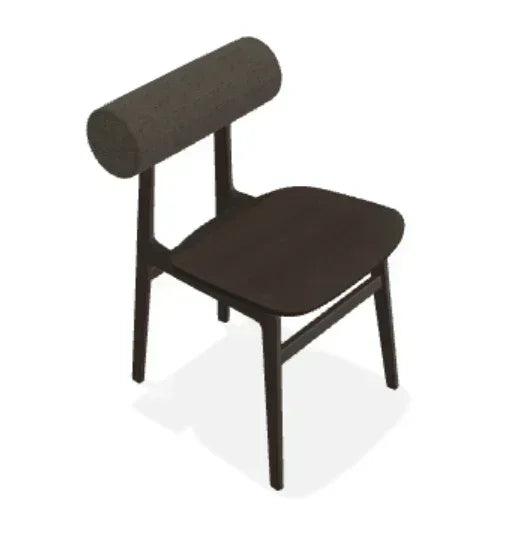 Scaun Totem din stejar cu tapiterie spatar din tesatura Ismay - Norr11 - PARIS14A.RO