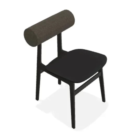 Scaun Totem din stejar cu tapiterie spatar din tesatura Ismay - Norr11 - PARIS14A.RO