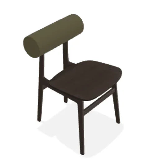 Scaun Totem din stejar cu tapiterie spatar din tesatura Moss - Norr11 - PARIS14A.RO