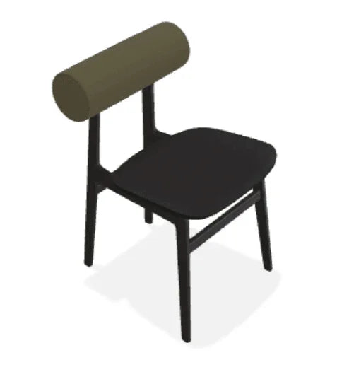 Scaun Totem din stejar cu tapiterie spatar din tesatura Moss - Norr11 - PARIS14A.RO