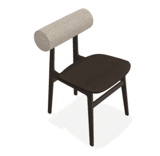 Scaun Totem din stejar cu tapiterie spatar din tesatura Savanna - Norr11 - PARIS14A.RO