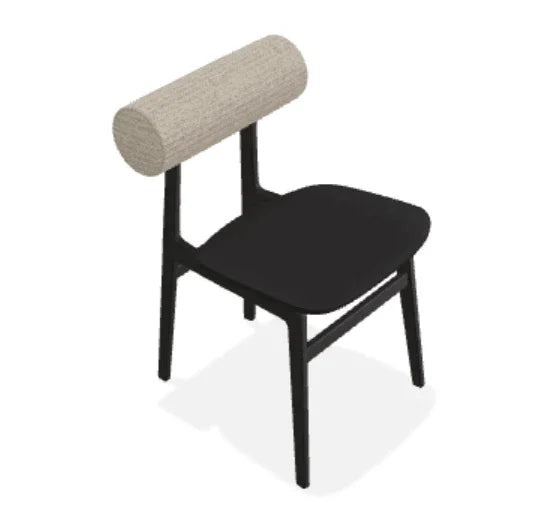 Scaun Totem din stejar cu tapiterie spatar din tesatura Savanna - Norr11 - PARIS14A.RO