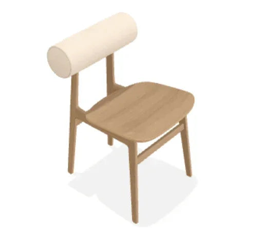 Scaun Totem din stejar cu tapiterie spatar din tesatura Steelcut Trio - Norr11 - PARIS14A.RO