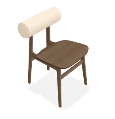 Scaun Totem din stejar cu tapiterie spatar din tesatura Steelcut Trio - Norr11 - PARIS14A.RO