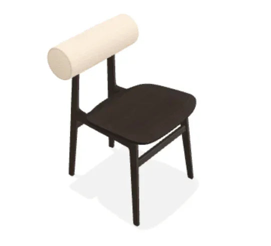 Scaun Totem din stejar cu tapiterie spatar din tesatura Steelcut Trio - Norr11 - PARIS14A.RO