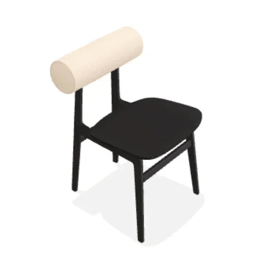 Scaun Totem din stejar cu tapiterie spatar din tesatura Steelcut Trio - Norr11 - PARIS14A.RO