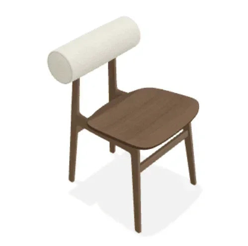 Scaun Totem din stejar cu tapiterie spatar din tesatura Step Melange - Norr11 - PARIS14A.RO