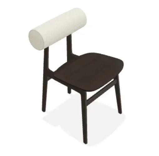 Scaun Totem din stejar cu tapiterie spatar din tesatura Step Melange - Norr11 - PARIS14A.RO