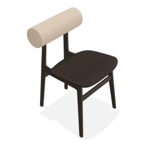 Scaun Totem din stejar cu tapiterie spatar din tesatura Zero - Norr11 - PARIS14A.RO