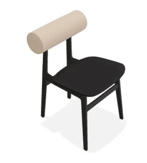 Scaun Totem din stejar cu tapiterie spatar din tesatura Zero - Norr11 - PARIS14A.RO