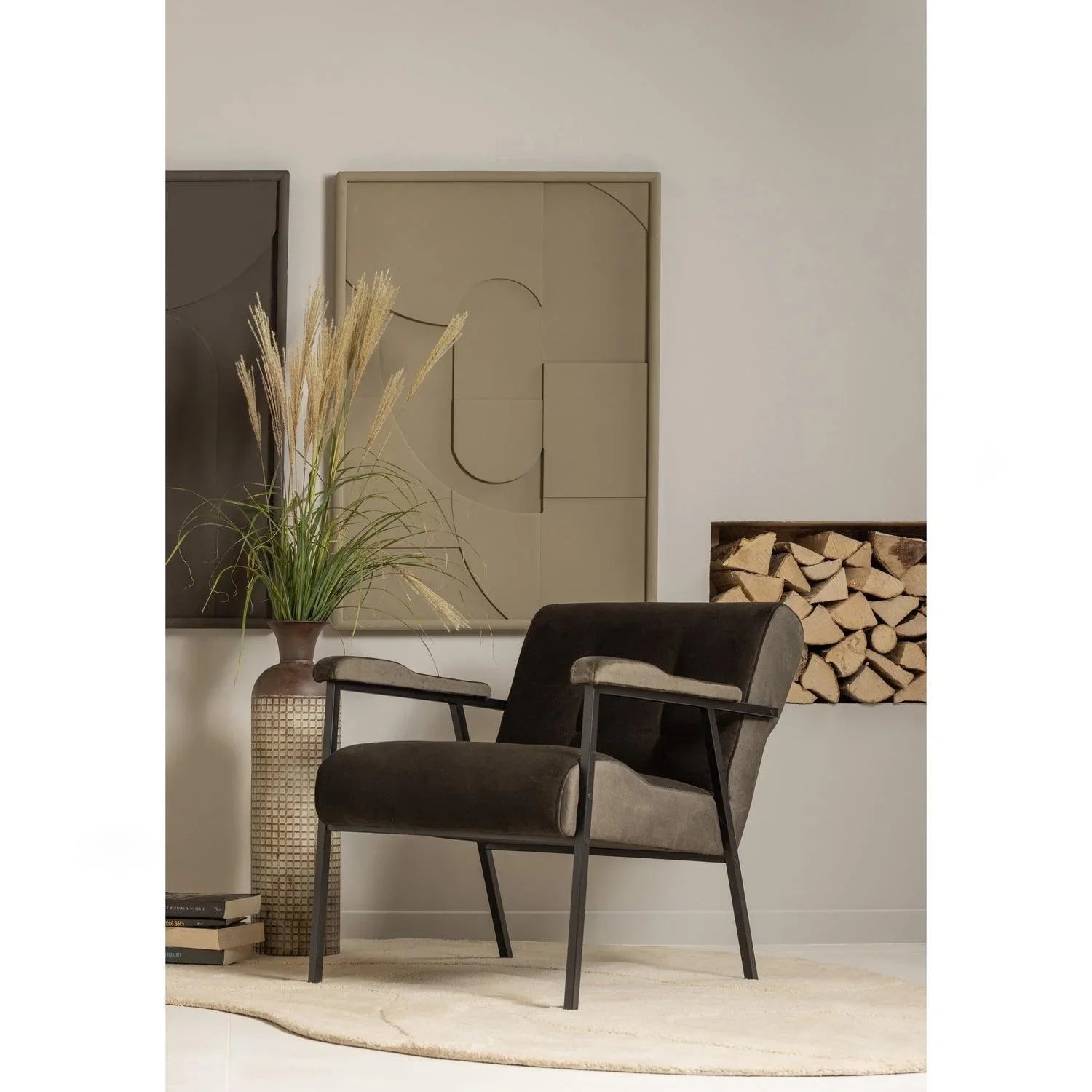 SCOTT ARMCHAIR VELVET WARM GREEN - PARIS14A.RO