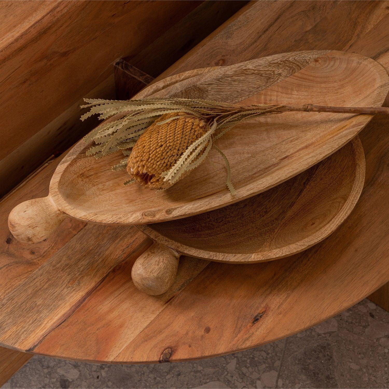 SEEMLY DECORATION BOWL OVAL MANGO WOOD NATURAL - PARIS14A.RO