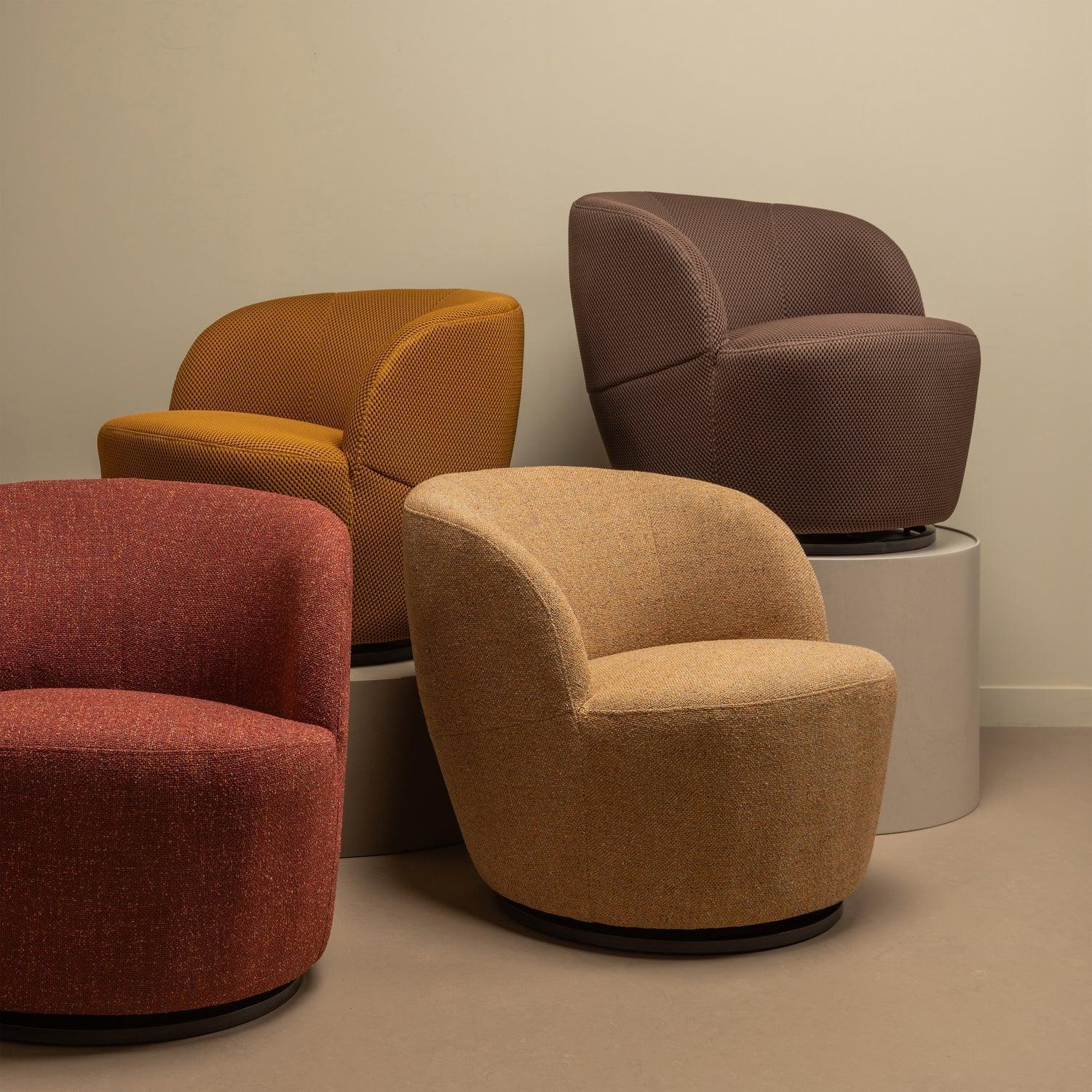 SERRA SWIVEL CHAIR WOVEN FABRIC CURRY MELANGE - PARIS14A.RO