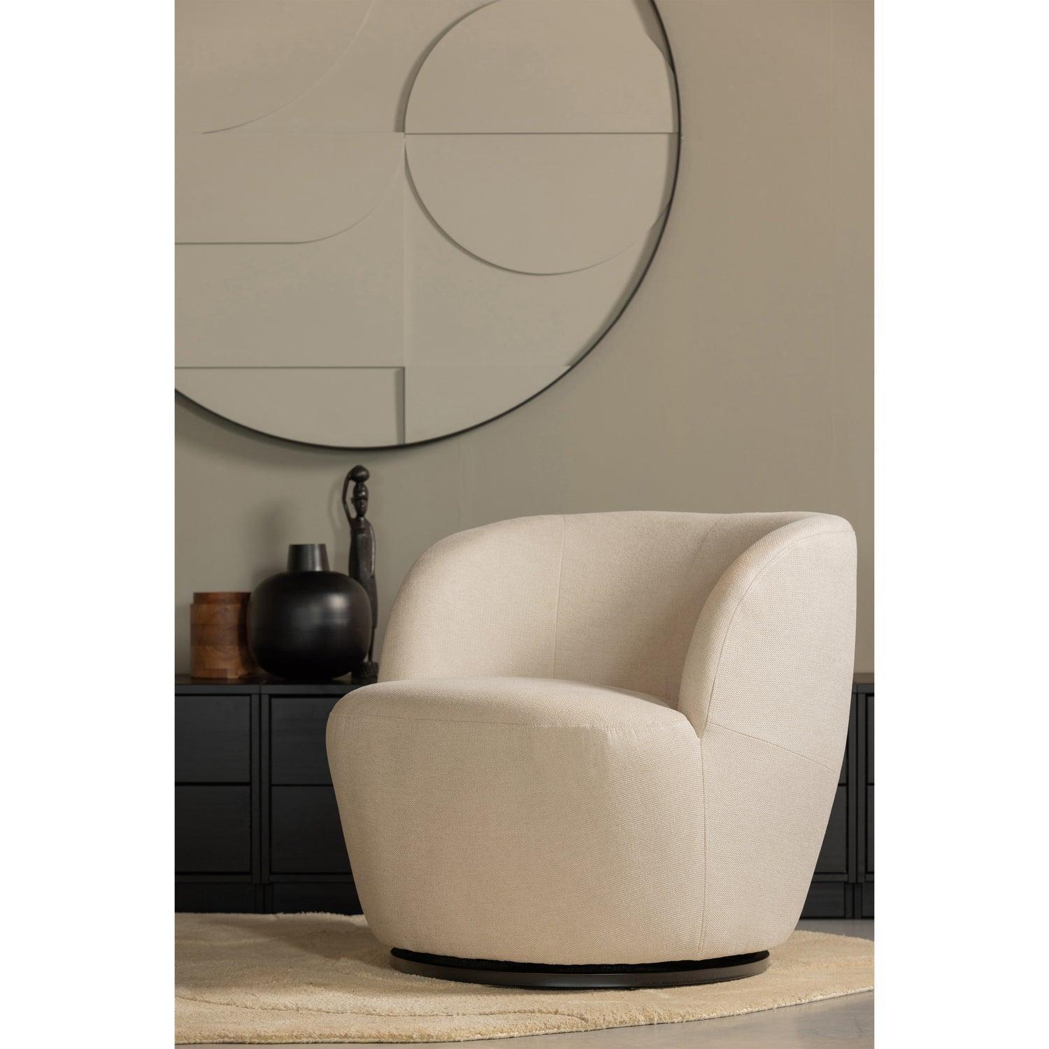 SERRA SWIVEL CHAIR WOVEN FABRIC OFF WHITE - PARIS14A.RO