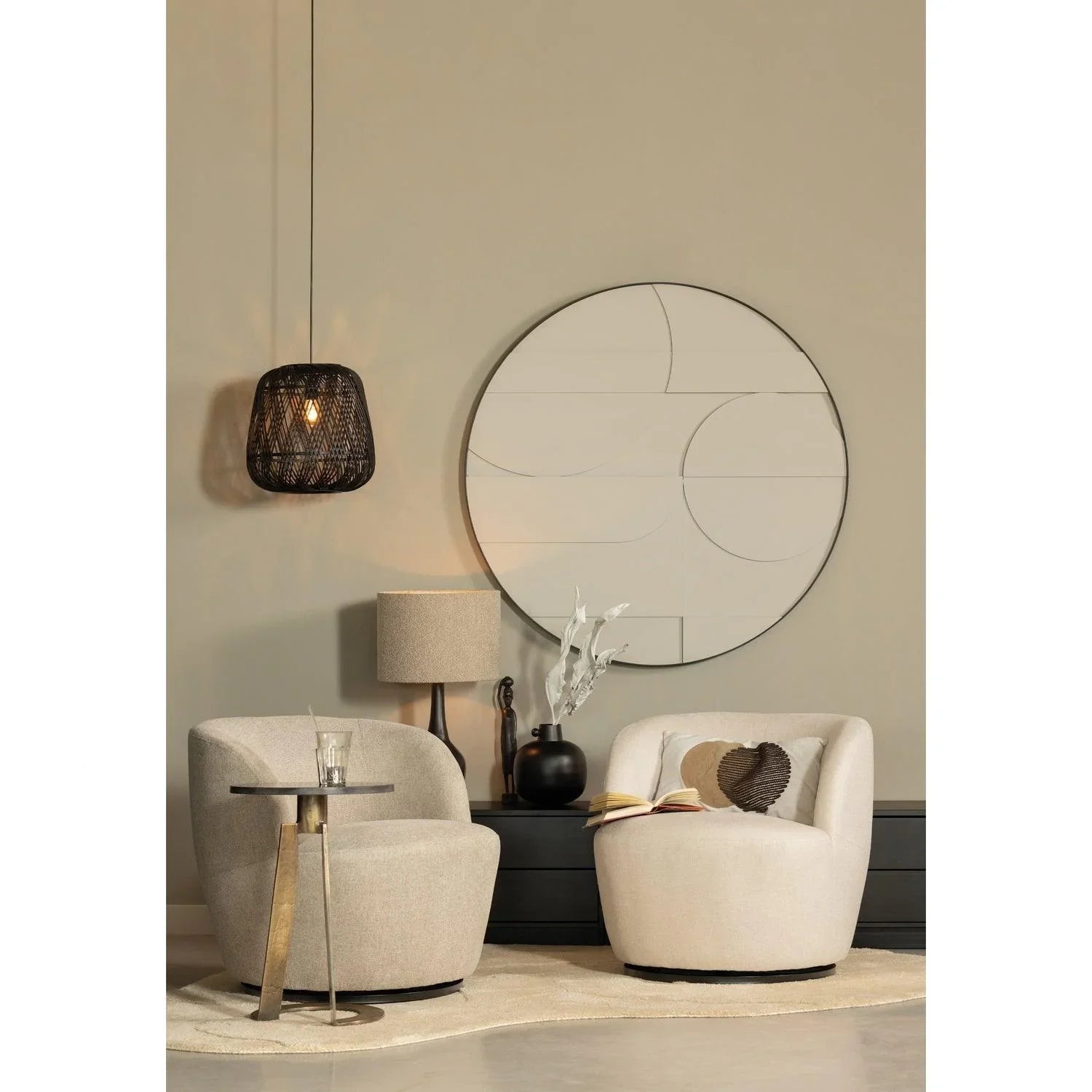 SERRA SWIVEL CHAIR WOVEN FABRIC SAND - PARIS14A.RO