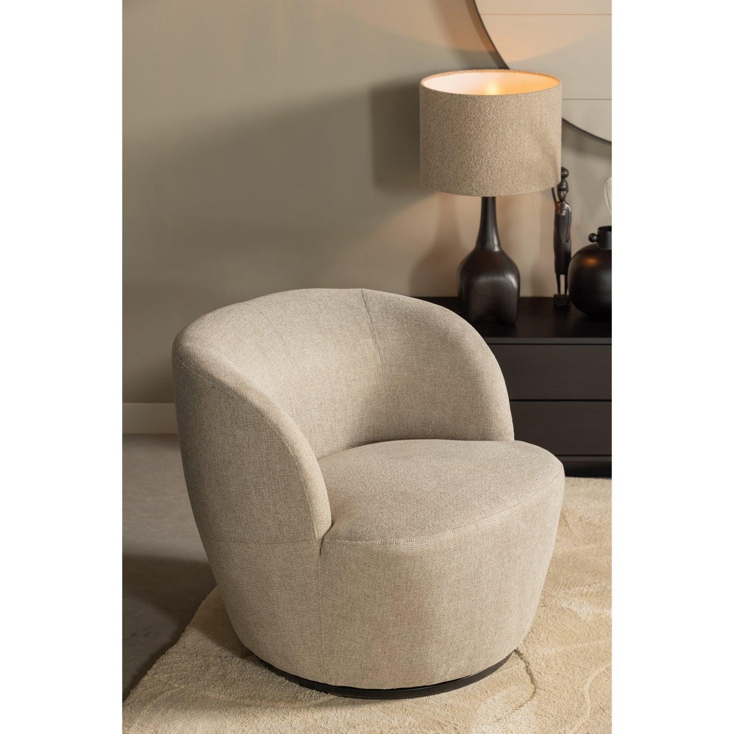 SERRA SWIVEL CHAIR WOVEN FABRIC SAND - PARIS14A.RO