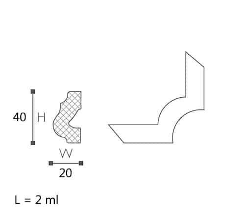 SET COLTAR DECORATIV ACCESORIU NOMASTYL O16 PENTRU BAGHETA O - 4 BUC. - PARIS14A.RO