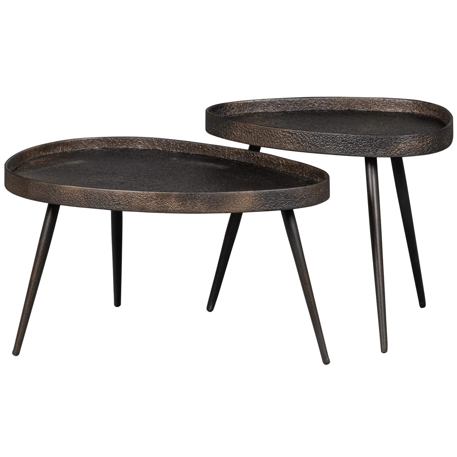 SET OF 2 - CRUDE SIDETABLES ANTIQUE BRONZE - PARIS14A.RO