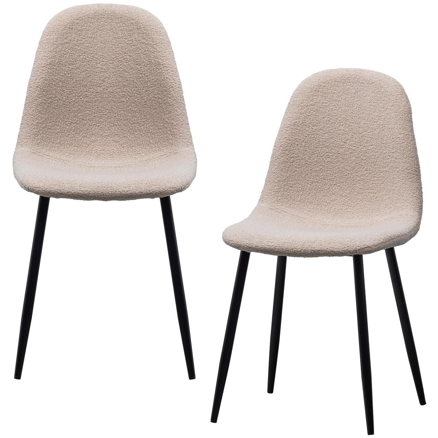 SET OF 2 - MARIJE DINING CHAIR TEDDY TAUPE - PARIS14A.RO