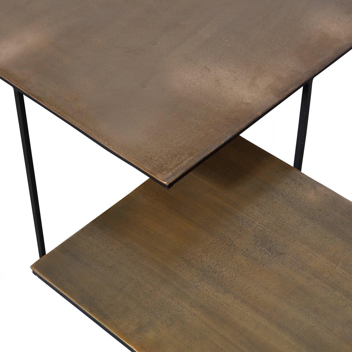 SET OF 2 - OLAN SIDETABLE METAL ANTIQUE BRASS - PARIS14A.RO