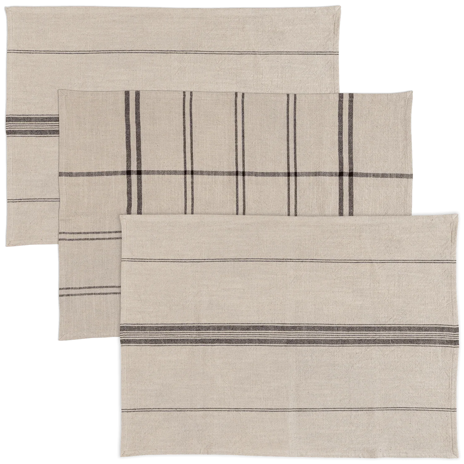 SET OF 3 - NIENE TEA TOWELS STRIPE/PANE CLAY - PARIS14A.RO