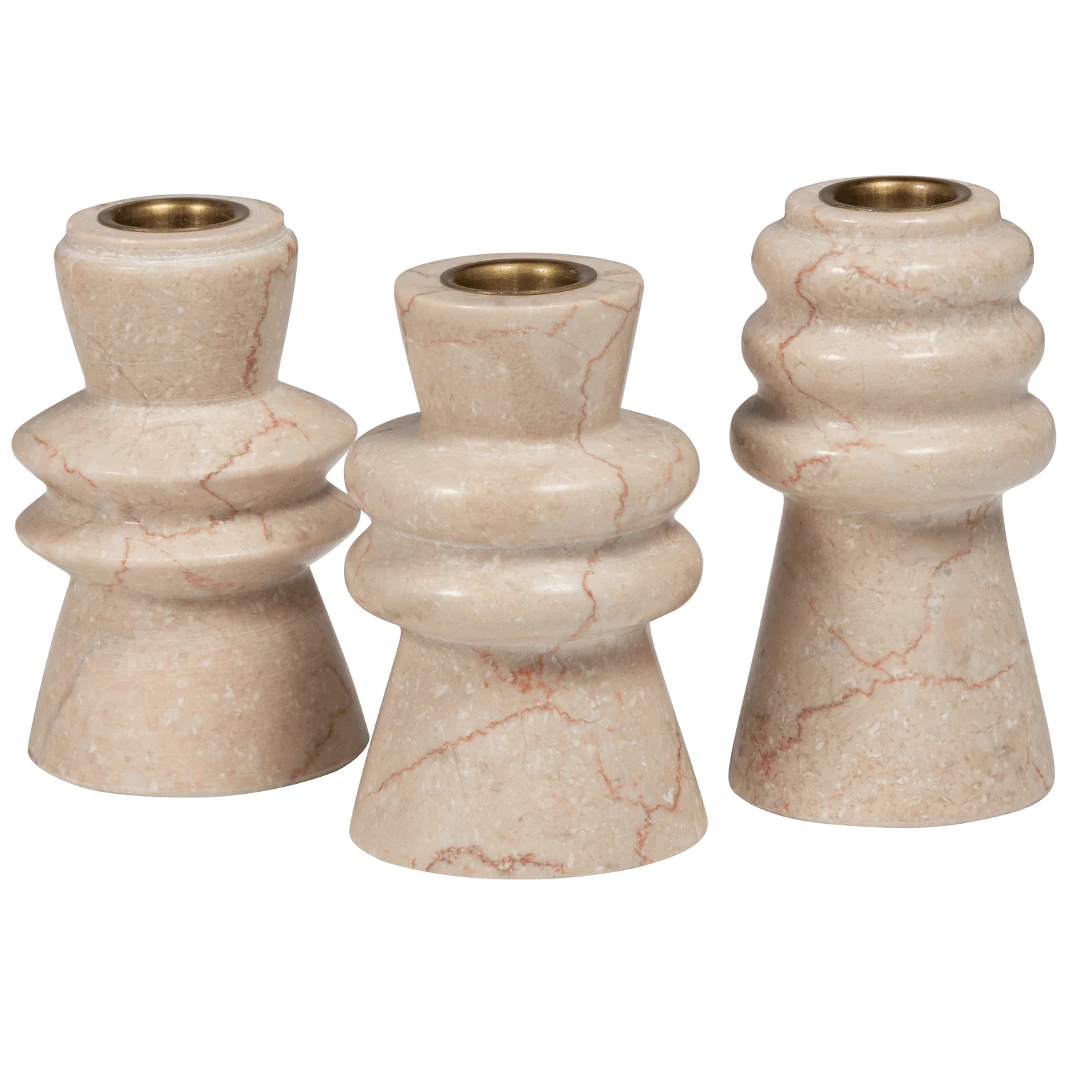 SET OF 3 - TROOP CANDLEHOLDERS MARBLE NATURAL - PARIS14A.RO