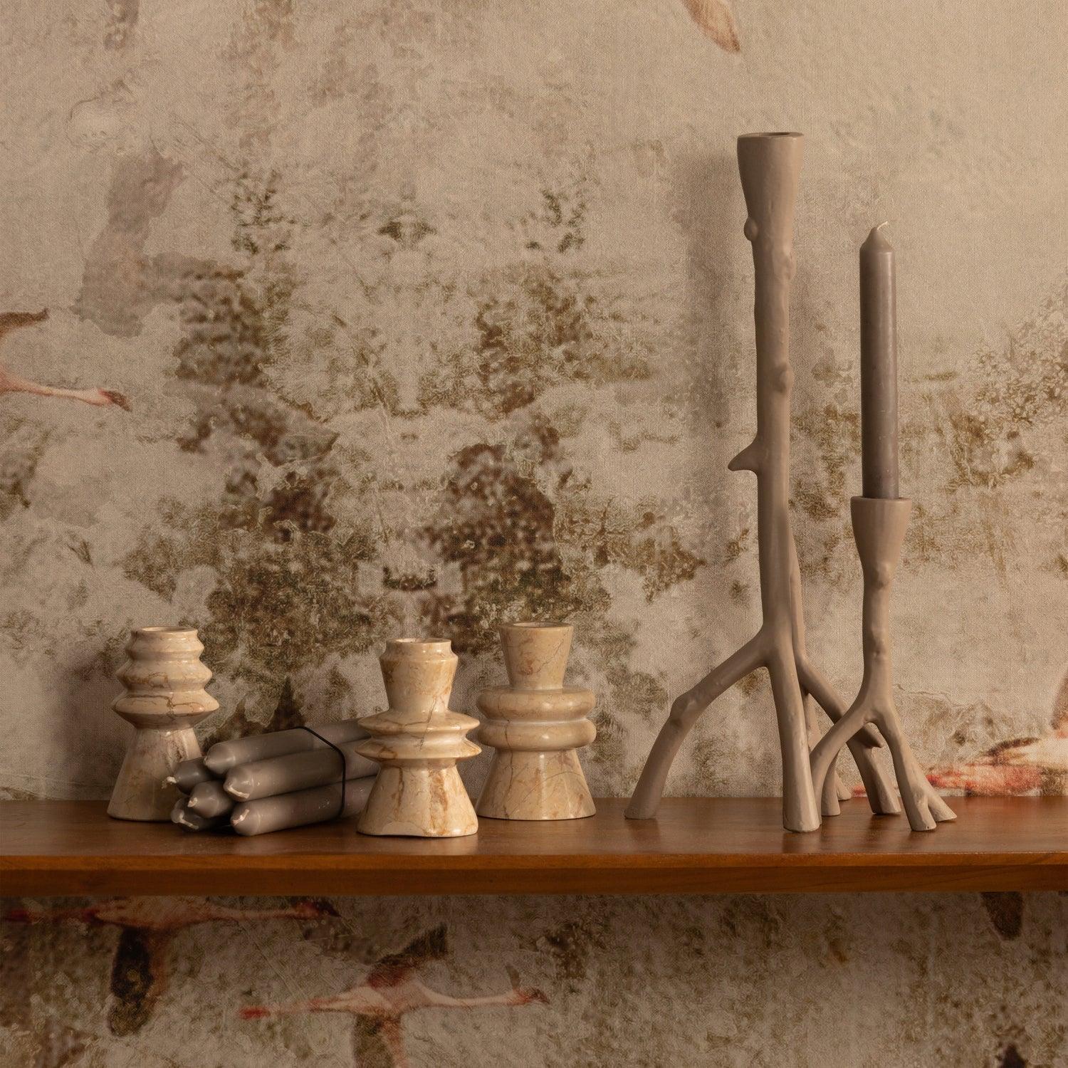 SET OF 3 - TROOP CANDLEHOLDERS MARBLE NATURAL - PARIS14A.RO