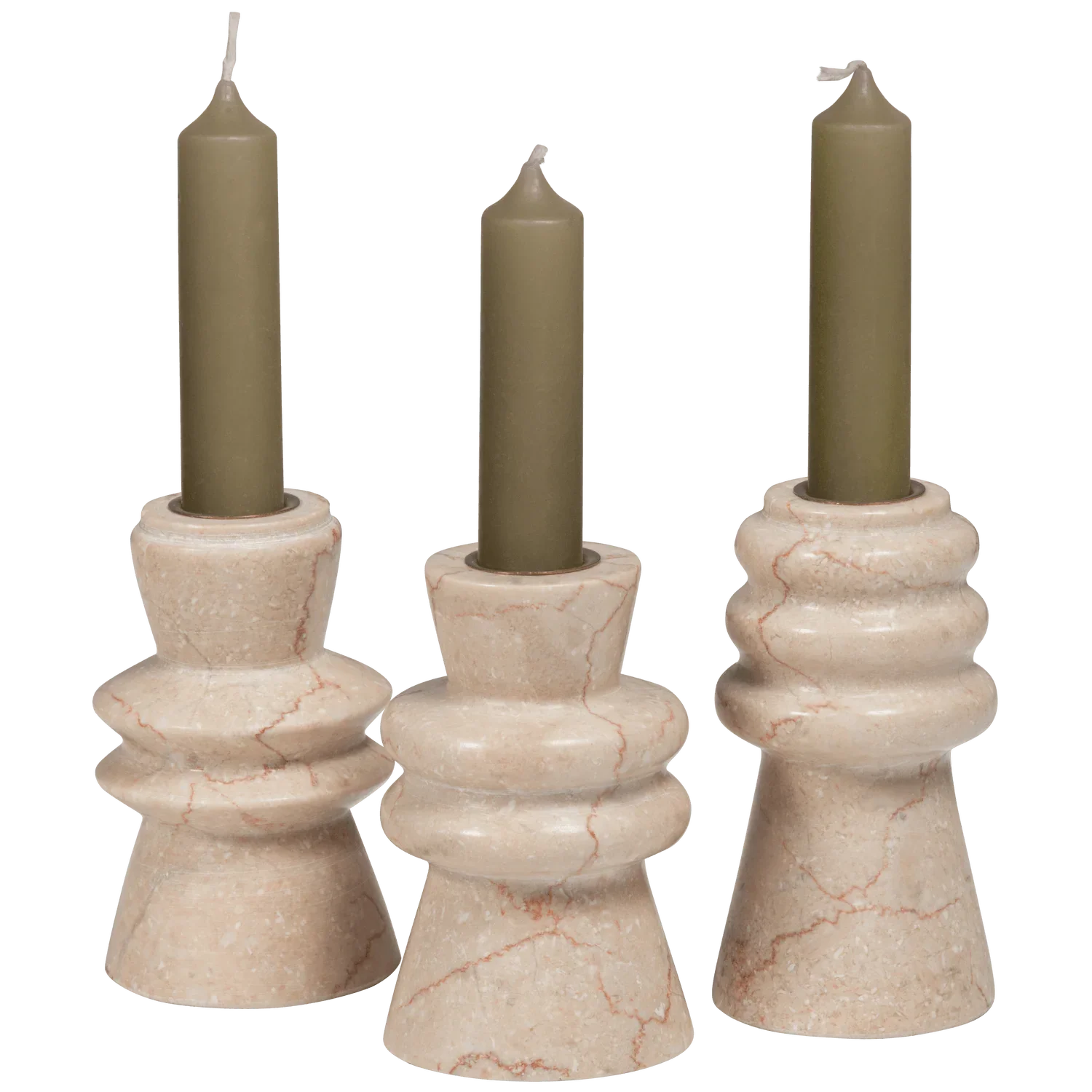 SET OF 3 - TROOP CANDLEHOLDERS MARBLE NATURAL - PARIS14A.RO