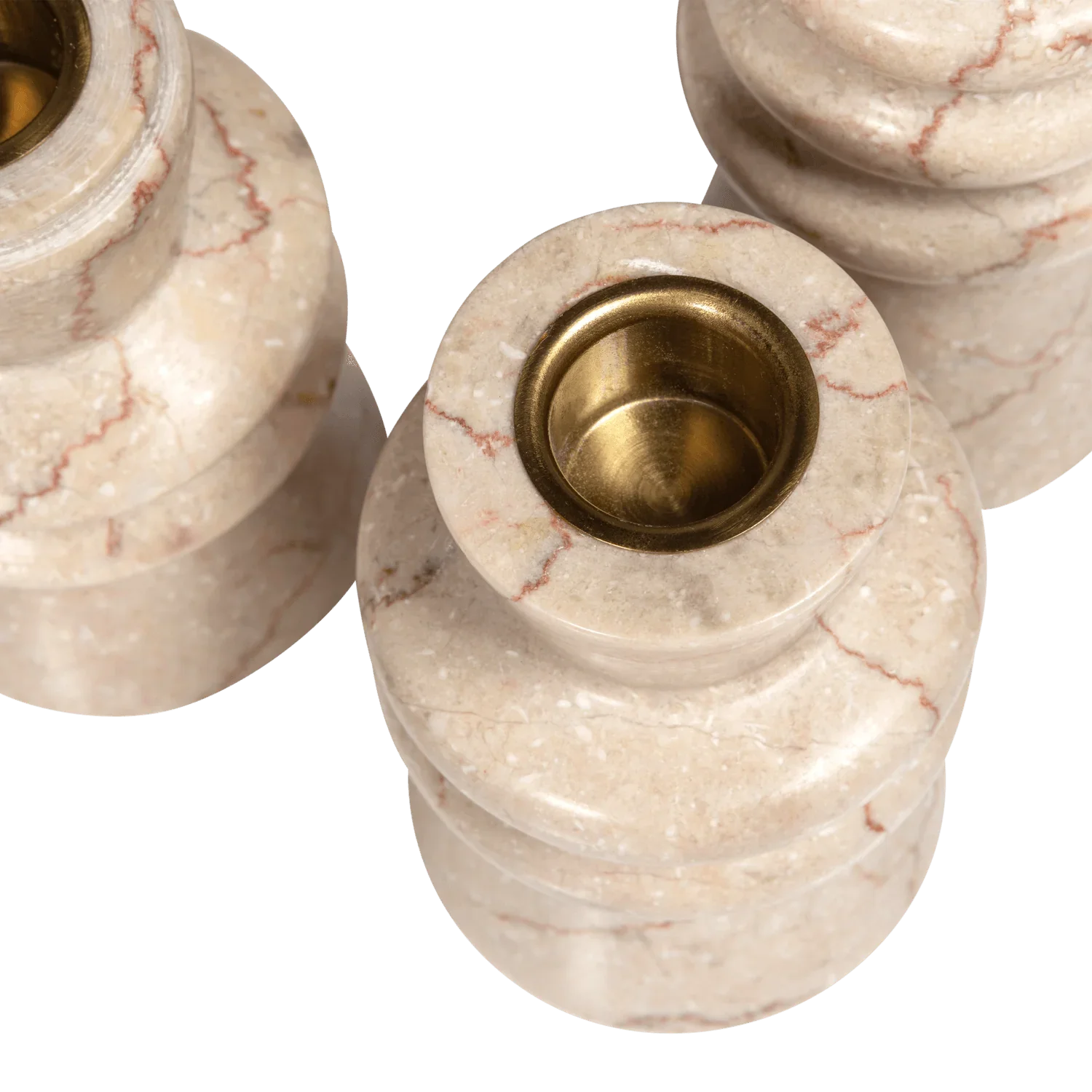 SET OF 3 - TROOP CANDLEHOLDERS MARBLE NATURAL - PARIS14A.RO