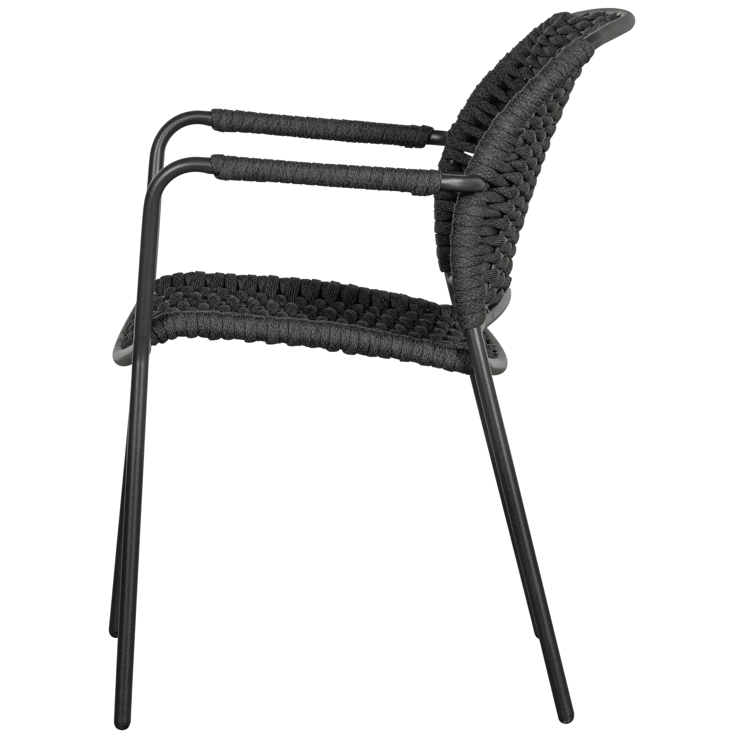 SET V 2 - TAKU GARDEN CHAIR WITH ARMREST TEXTILE BLACK - PARIS14A.RO