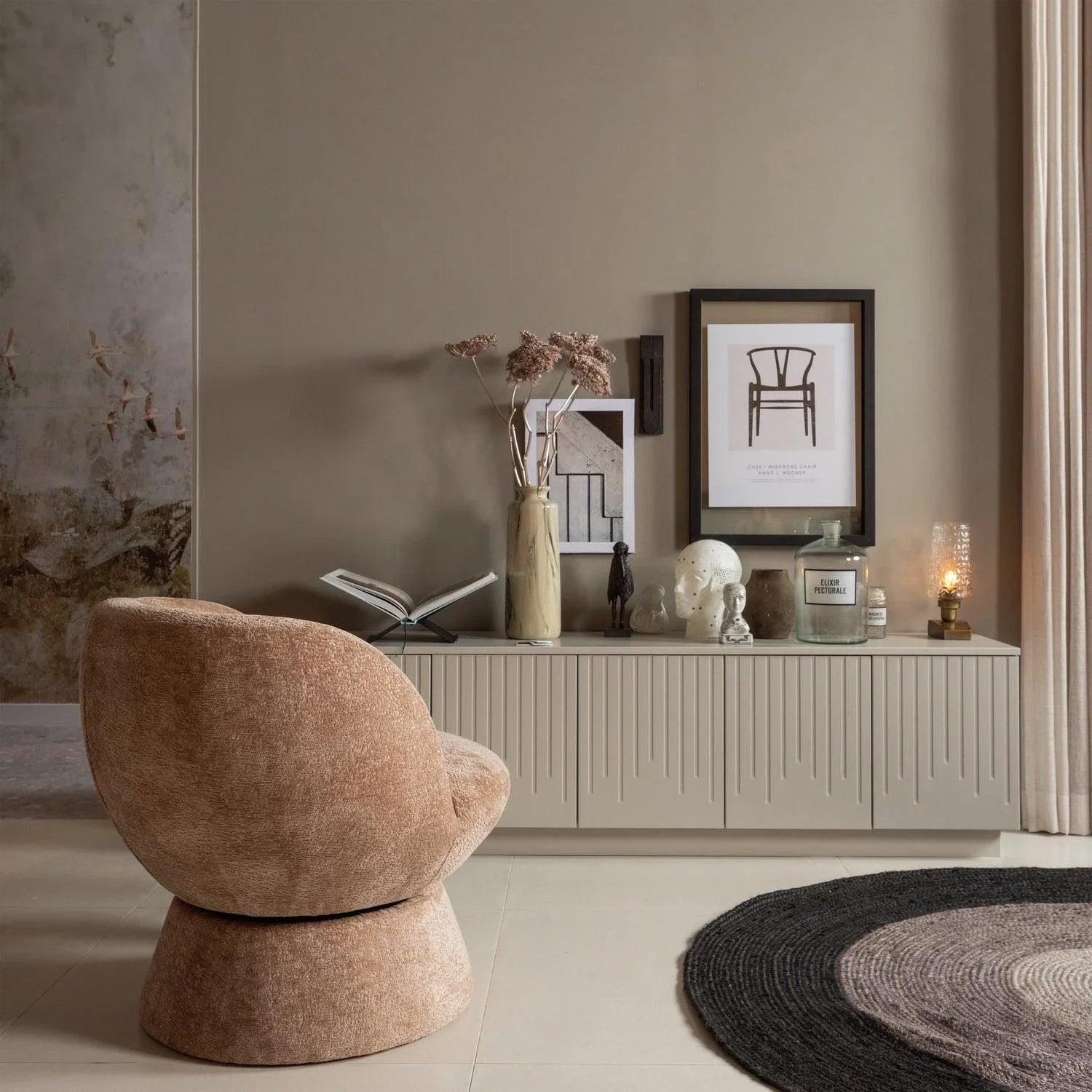 SHUFFLE SWIVEL CHAIR NATURAL - PARIS14A.RO