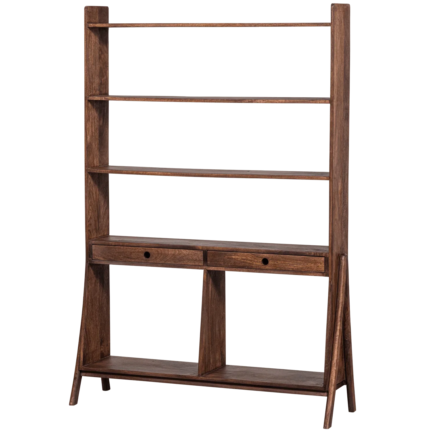 SIVIAN OPEN CABINET WITH 2 DRAWERS MANGO WOOD WALNUT - PARIS14A.RO