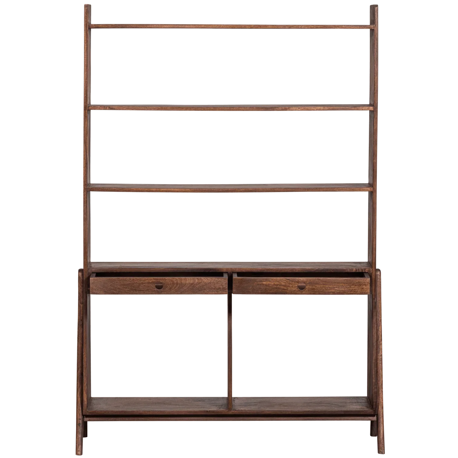 SIVIAN OPEN CABINET WITH 2 DRAWERS MANGO WOOD WALNUT - PARIS14A.RO