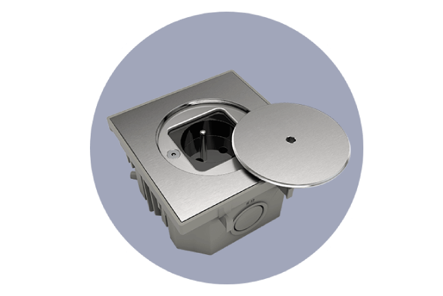 Priză etanșă de pardoseală BUBOX CLASSIC (MODELEC) – Conectivitate discretă și protecție IP67/IK10