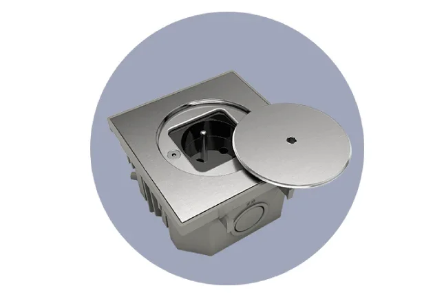 Priză etanșă de pardoseală BUBOX CLASSIC (MODELEC) – Conectivitate discretă și protecție IP67/IK10