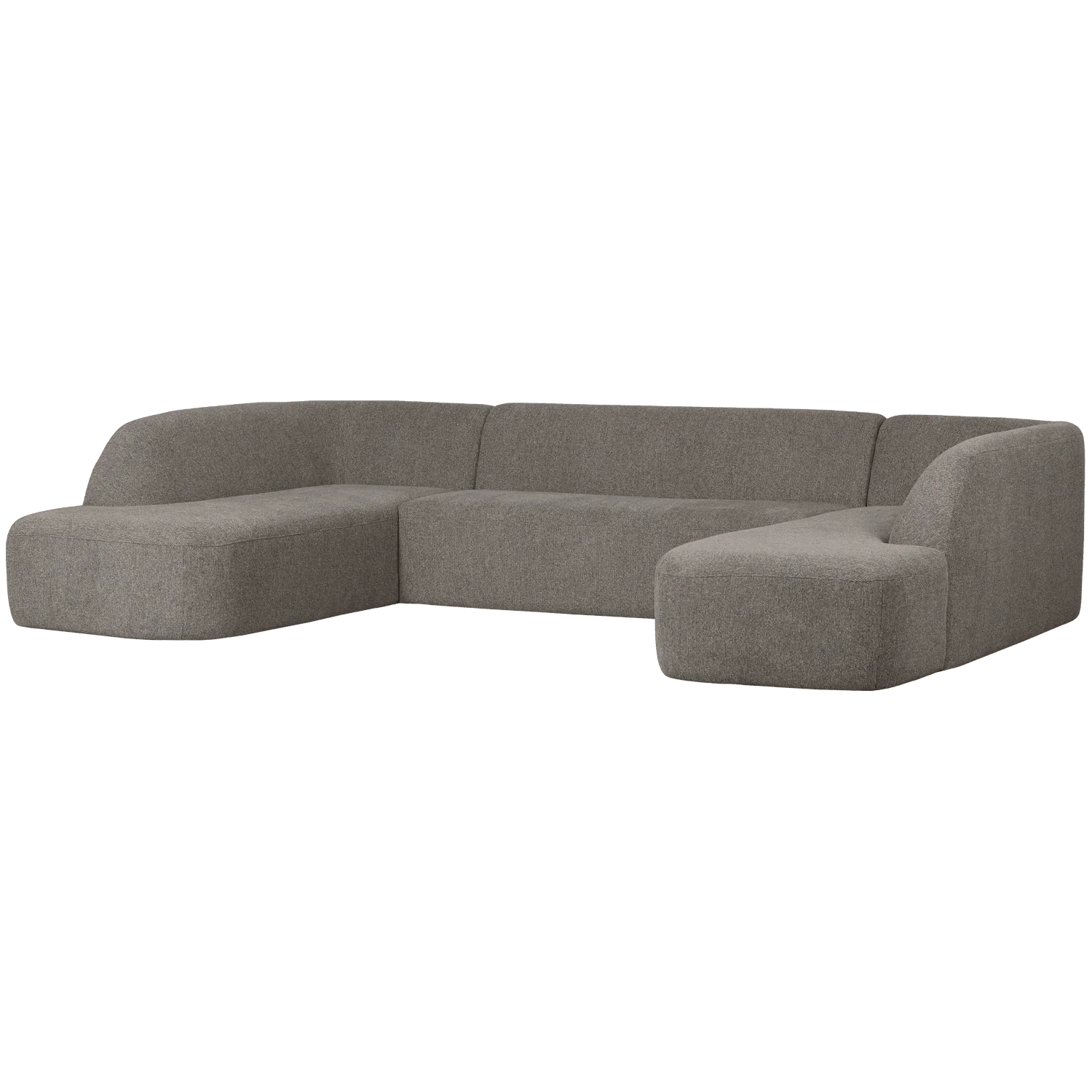 SLOPING U-SHAPE SOFA GREY MELANGE - PARIS14A.RO