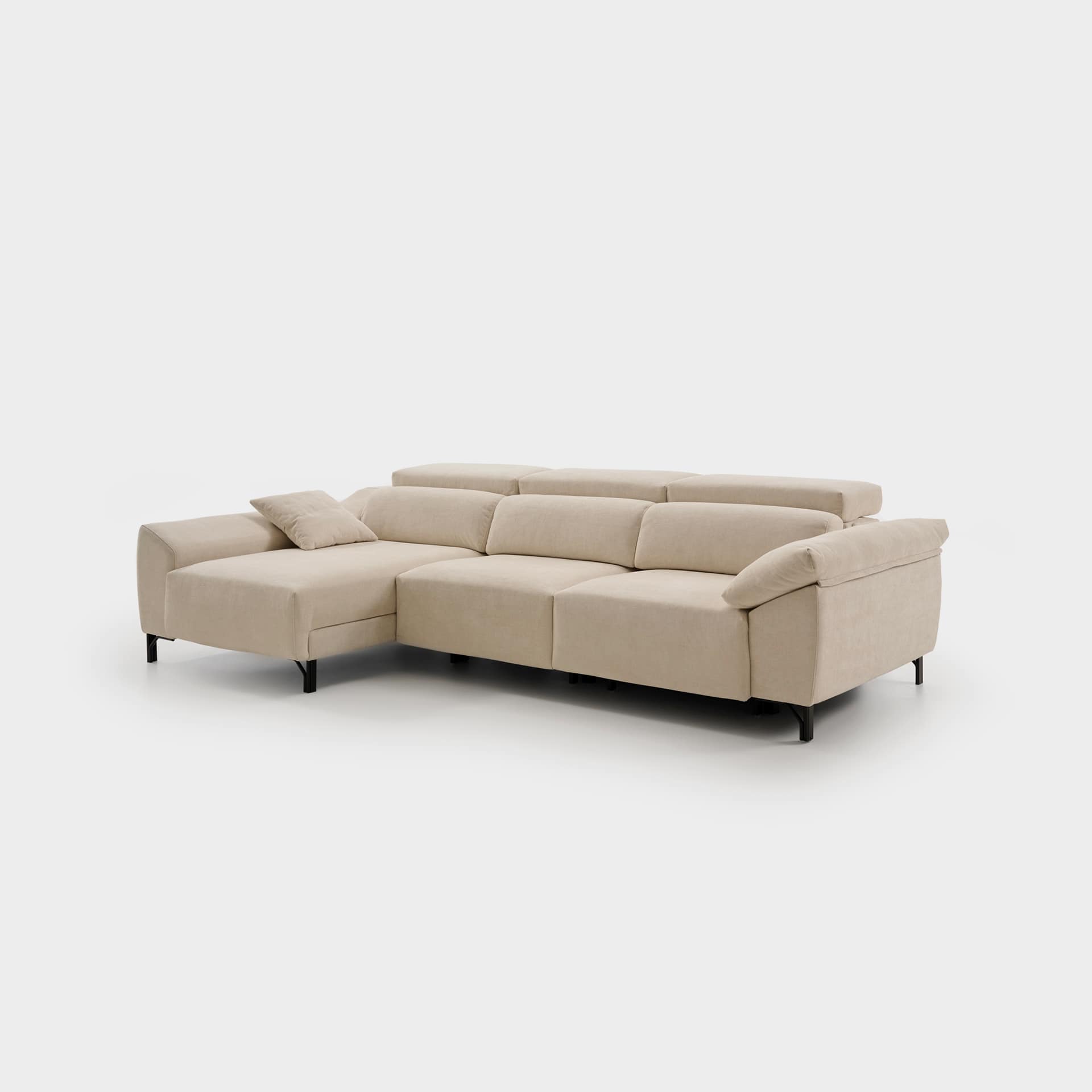 ACOMODEL canapea extensibilă cu colțar Azores | textil | Bej | 297x104x159 cm