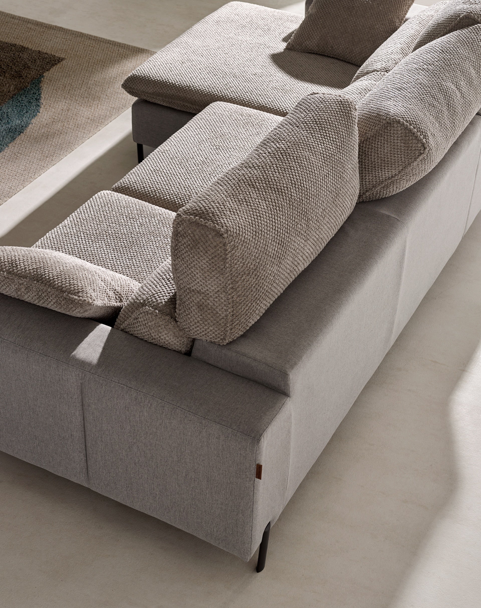 ACOMODEL canapea extensibilă cu colțar Cora | textil | Bej | 280x104x159 cm