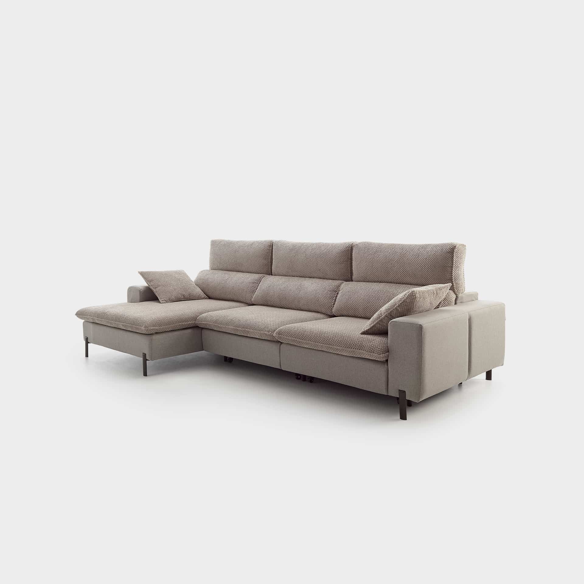 ACOMODEL canapea extensibilă cu colțar Cora | textil | Bej | 280x104x159 cm