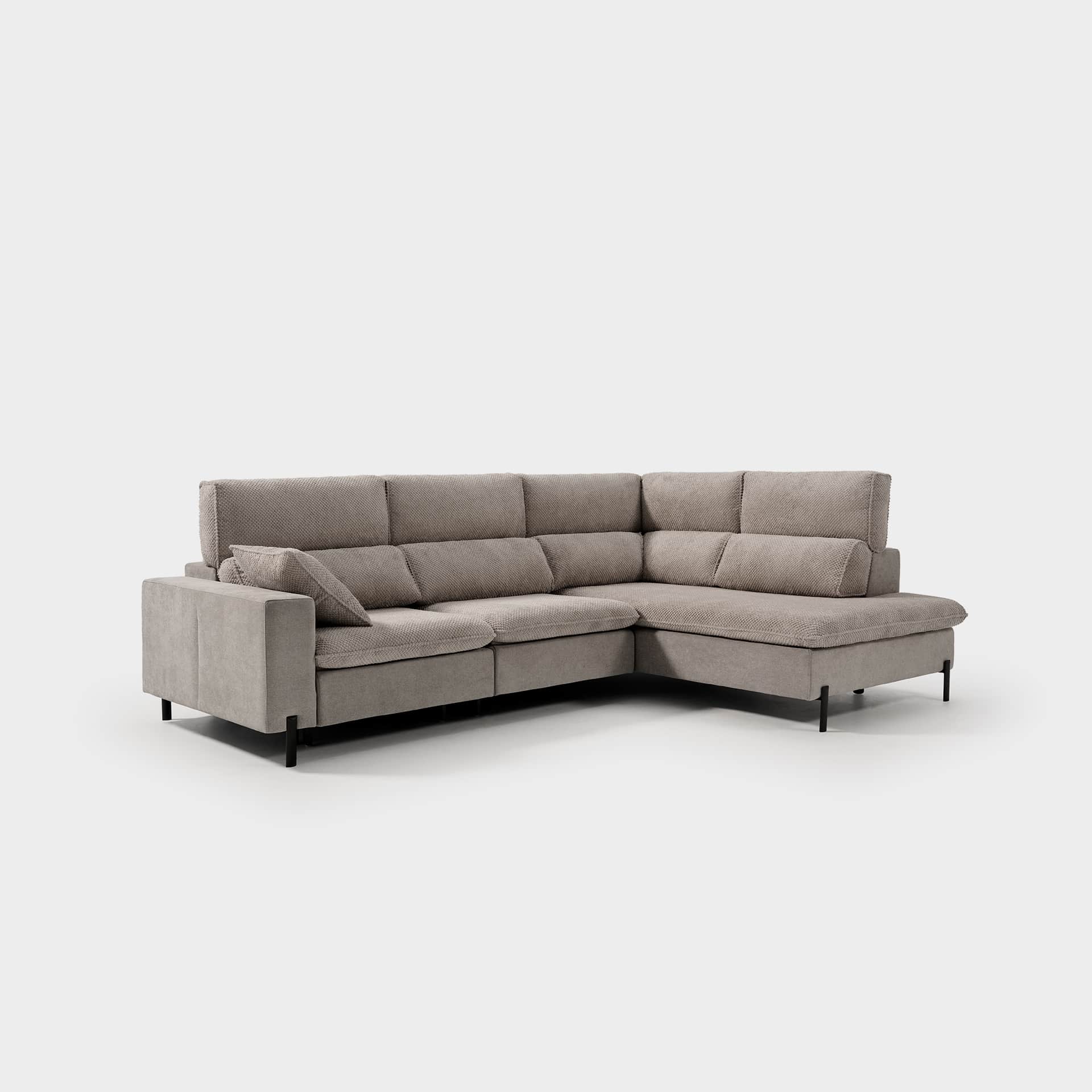 ACOMODEL canapea extensibilă cu colțar Cora | textil | Bej | 280x104x159 cm