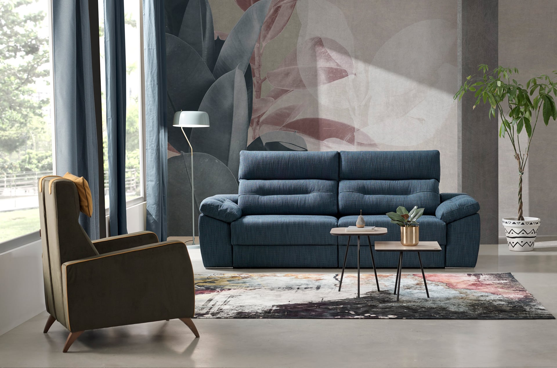 ACOMODEL canapea extensibilă Frey | textil | Bej | 254x107x159 cm