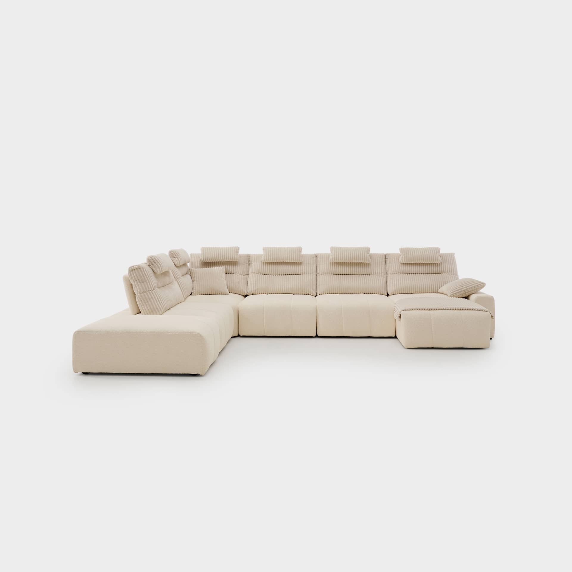ACOMODEL canapea extensibilă cu colțar Joel | textil | Bej | 293x104x159 cm