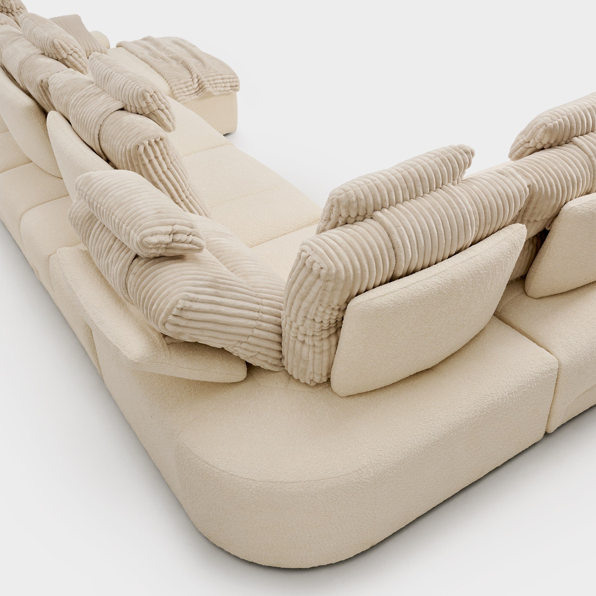 ACOMODEL canapea extensibilă cu colțar Joel | textil | Bej | 293x104x159 cm
