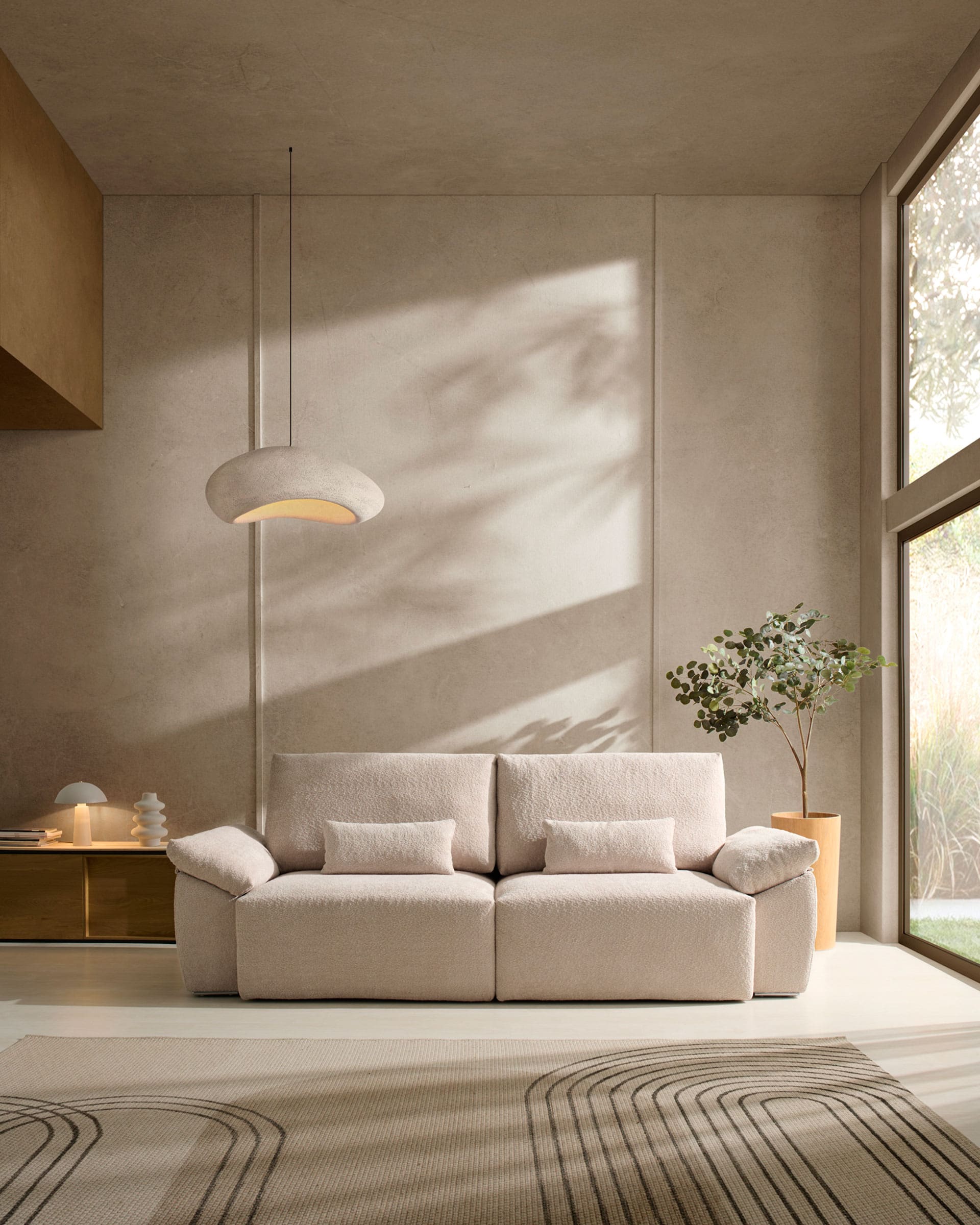 ACOMODEL canapea extensibilă Laya | textil | Bej | 260x104x159 cm