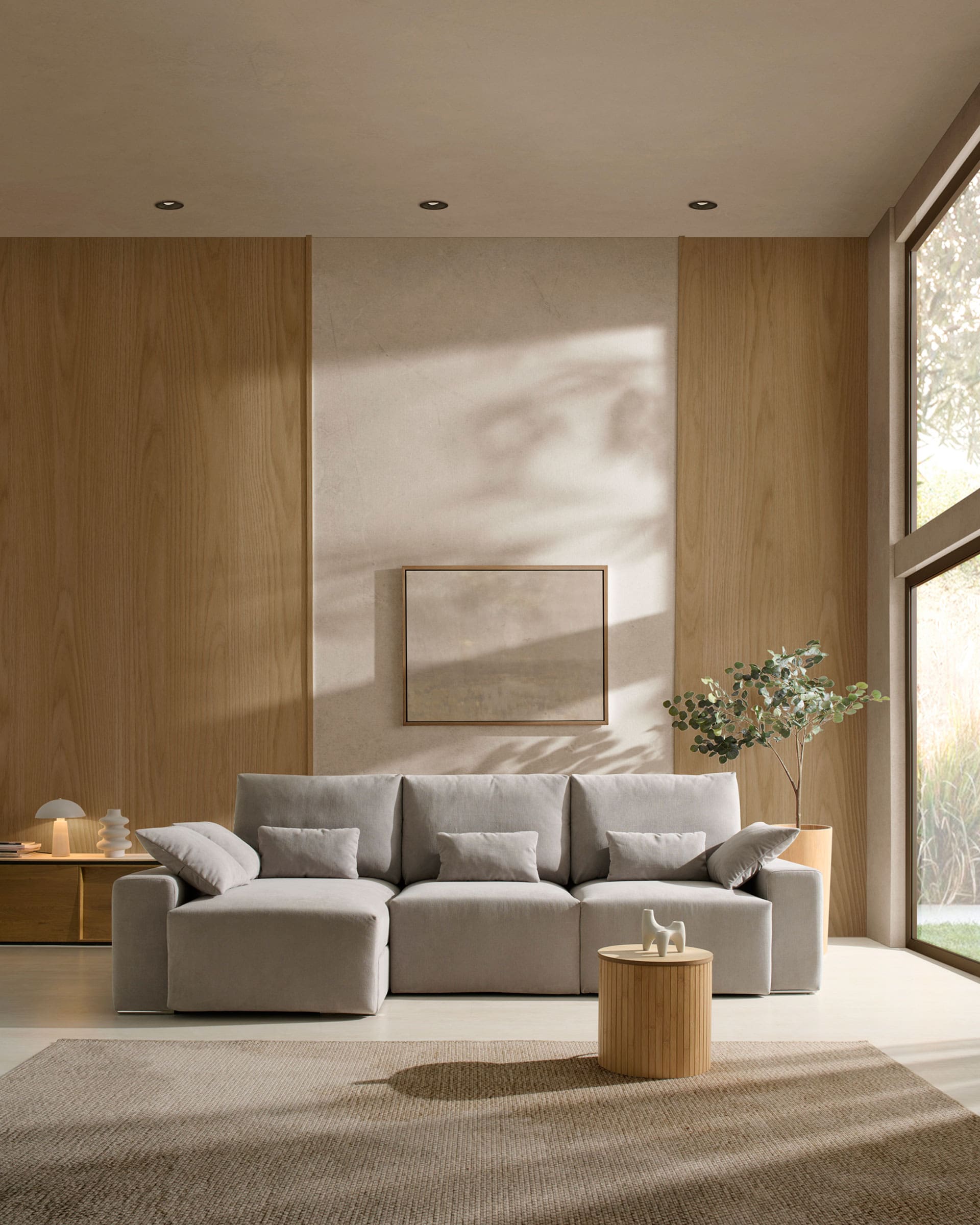 ACOMODEL canapea extensibilă Laya | textil | Bej | 260x104x159 cm