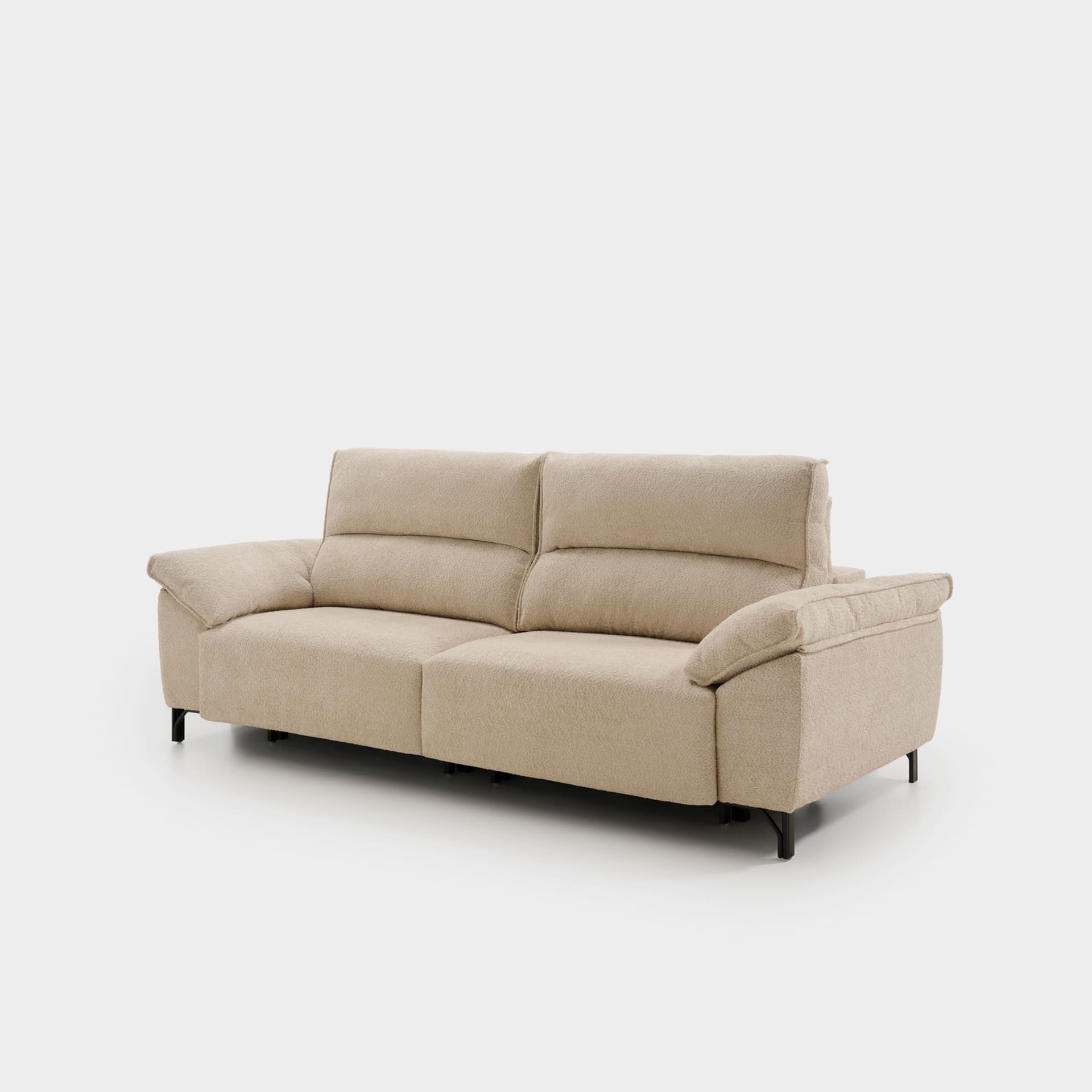 ACOMODEL canapea extensibilă cu colțar Sandro | textil | Bej | 297x104x159 cm