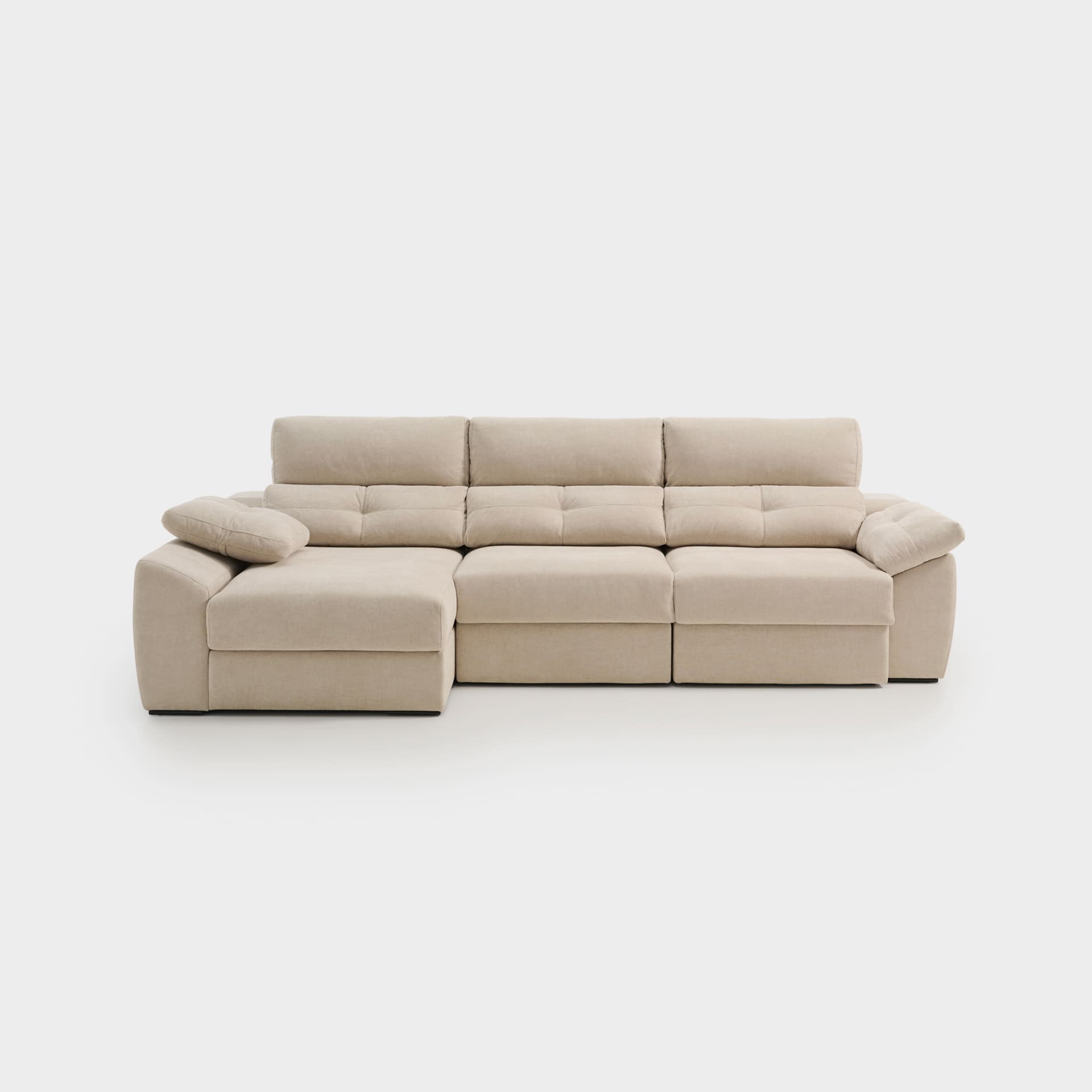 ACOMODEL canapea extensibilă cu colțar Atenza | textil | Bej | 302x104x159 cm